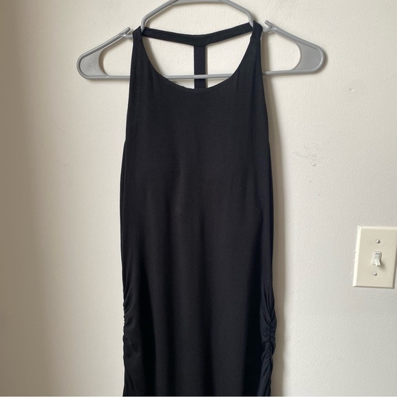 Athleta Black Halter Backless Dress Silk Blend Maxi Dress Size Small - Picture 2 of 13